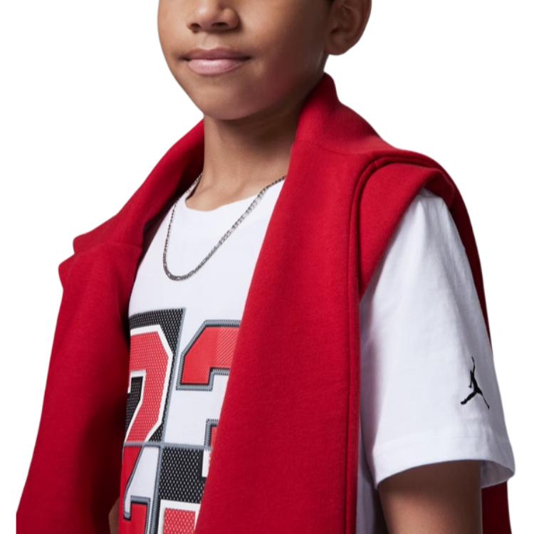Jordan Letter Logo Printed Round Neck Short Sleeve T-Shirt Kids Tops White FB1597-100
