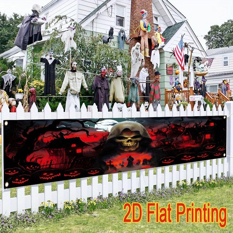 Haunted Happy Halloween Halloween Yard Banner, Outdoor Fence Garden Party Decor