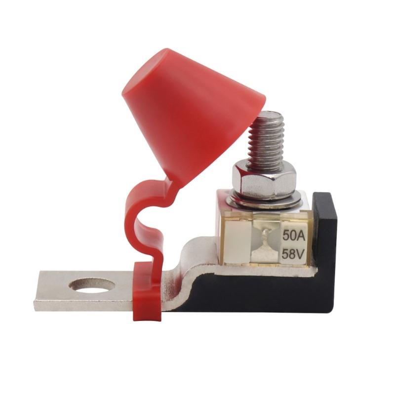 Waterproof MRBF Terminal Fuse Block Kit 58VDC Ignition Protected Terminal Fuse Holder Single Stud 5/16  (M8) for Rvs Car