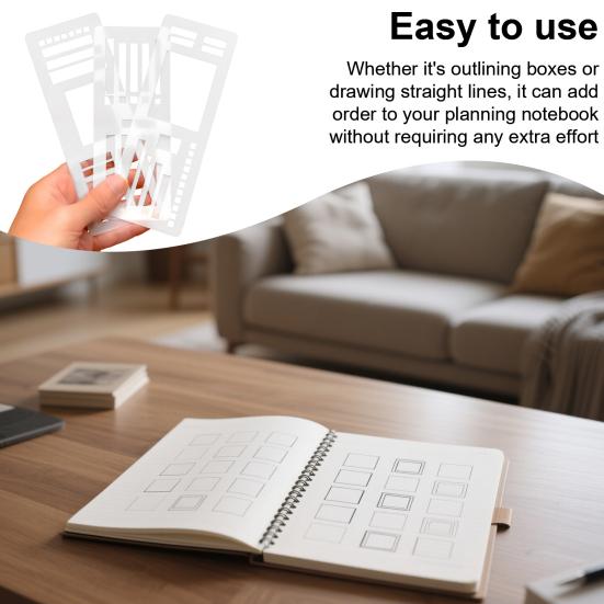 Handmade Flexible Record Template Dot Grid Journal Planner Stencil Set for Drawing And Checklists Practical Planning Tools
