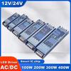 12V 24V LED barošanas avots 45W 60W 100W 200W 300W 400W īpaši plāns maiņstrāvas/līdzstrāvas draivera pārveidotājs LED transformators LED lentes apgaismojumam