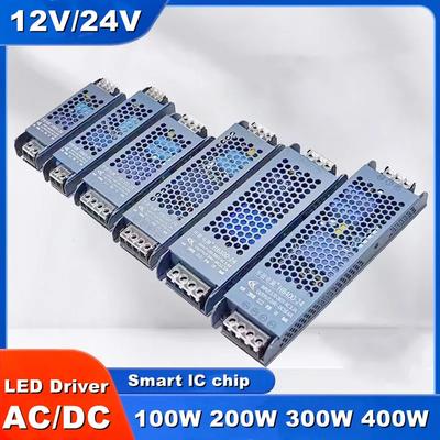12V 24V LED Power Supply 45W 60W 100W 200W 300W 400W Ultra Thin AC/DC Driver Converter LED Transformer for LED Strip Lighting