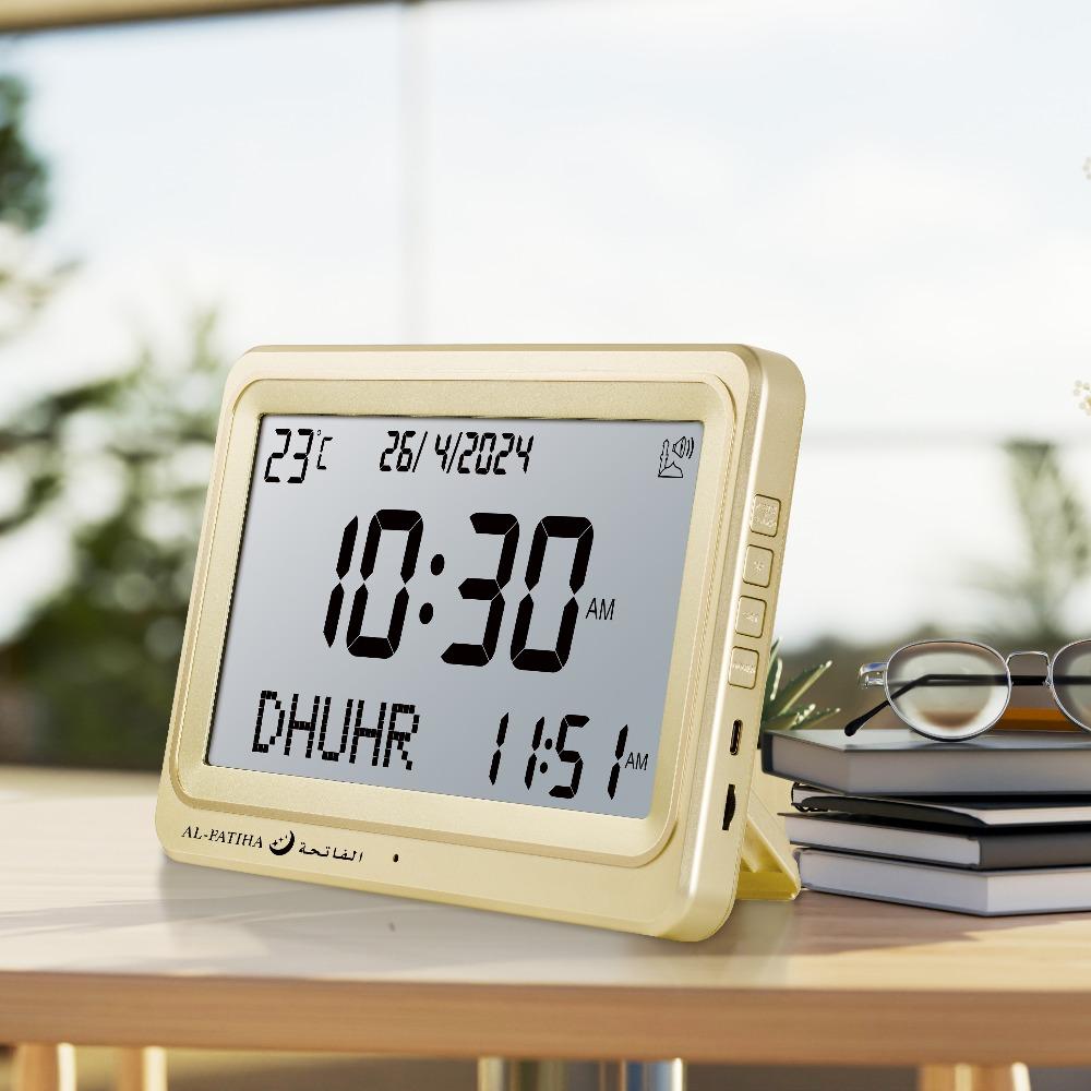 Larger LCD Screen Azan Clock 8 Athan Sounds Multi-languages Hijir Gregorian Calendars Muslim Prayer Desk Alarm Clock Gifts