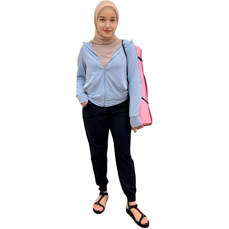 Uniqlo UV Protection Cooling Hooded Breathable Sun Protection Jacket Women Jackets Sea-Salt-Blue 456261-61