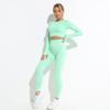 New European & American Women's Quick-Dry Yoga Set: Long Sleeve Top, Sport Vest, Tight Pants.