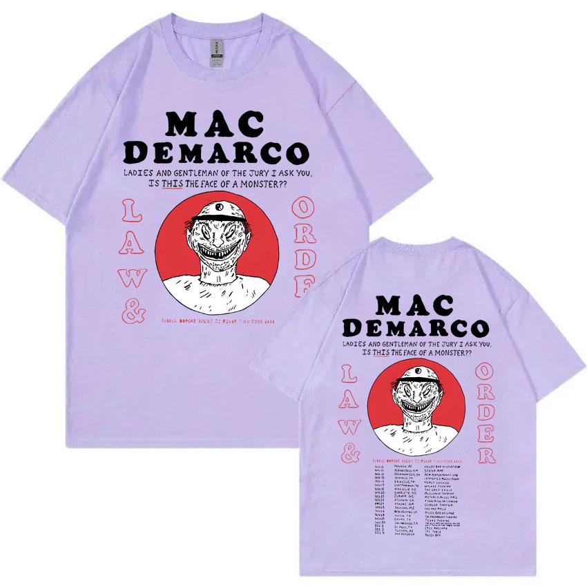 Singer Mac Demarco Law & Order Double Sided Print T-shirt Men Women Fashion Vintage Oversized Tshirt Men's Casual Cotton T Shirt