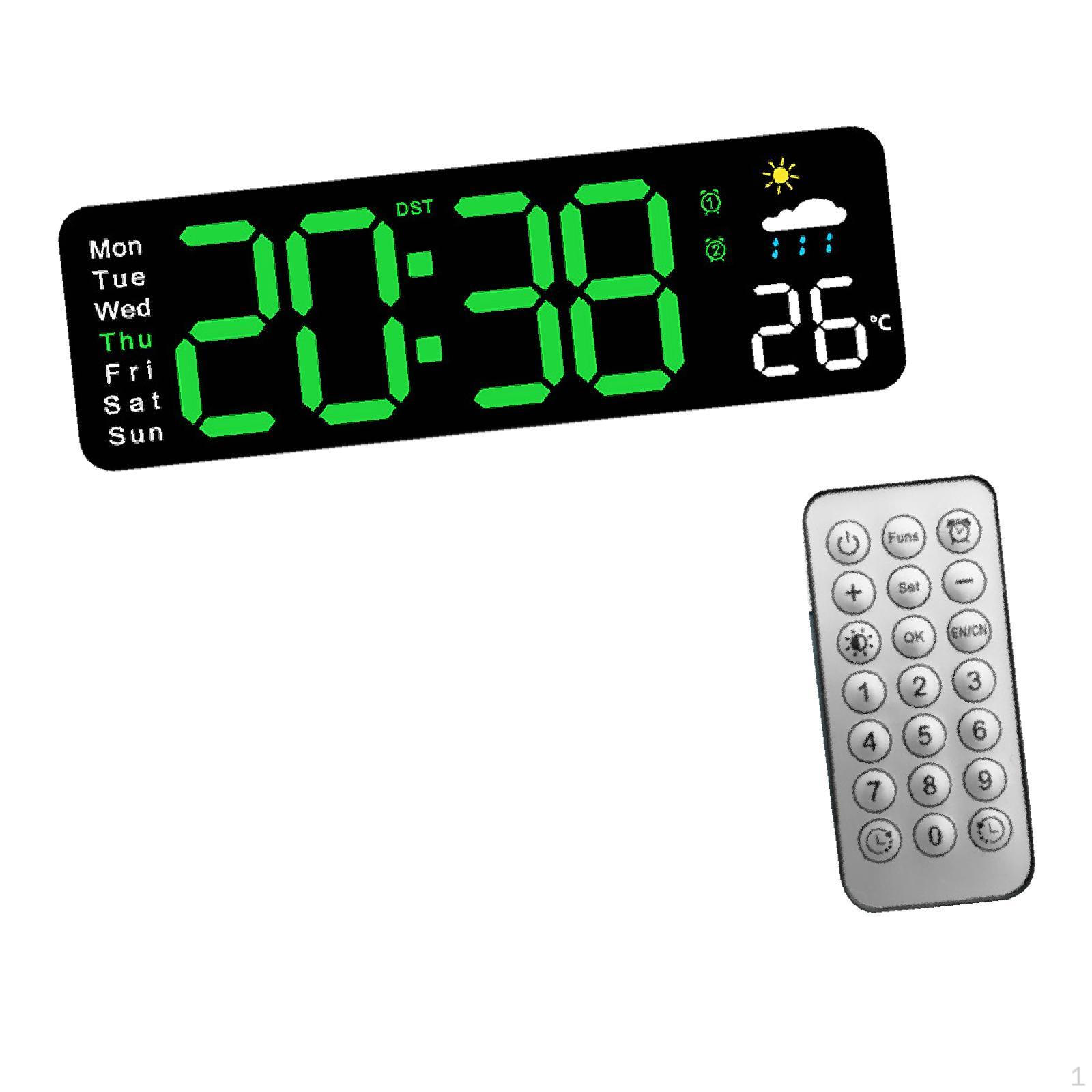 

Цифровые настенные часы LED многофункциональные большие экраны настольные электронные настольные Black and Green