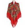 Ethnic Print Tassel Shawl: Large Square Scarf for Women - Autumn/Winter Style
