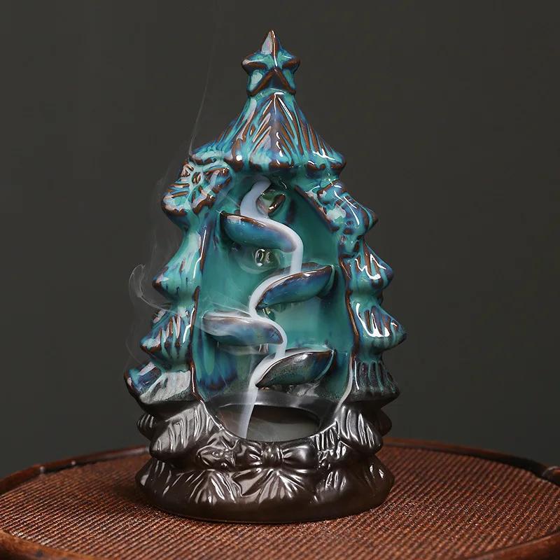 

1pc, Christmas Home Decor Ornament Backflow Incense Burner Christmas Tree Censer - Aromatherapy for Spa, Yoga & Meditation