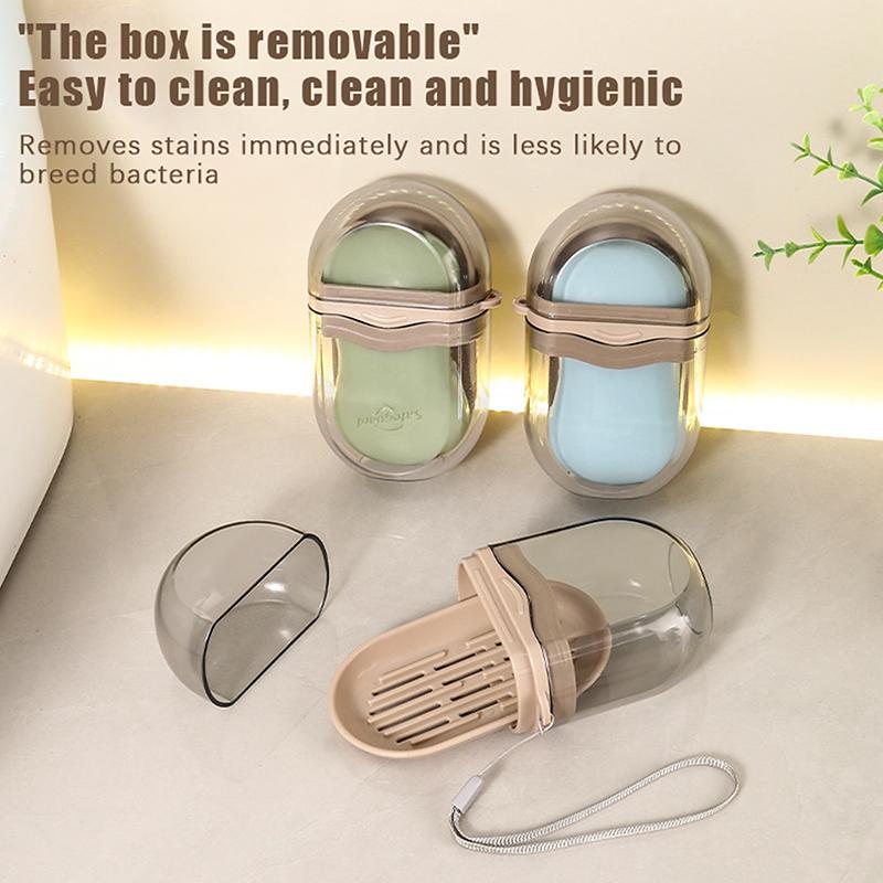 1Pc Travel Soap Box Portable Soap Dishes Sealed Drainage Soap Case Waterproof Soap Organizer Tray Leak Proof Soap Organizer