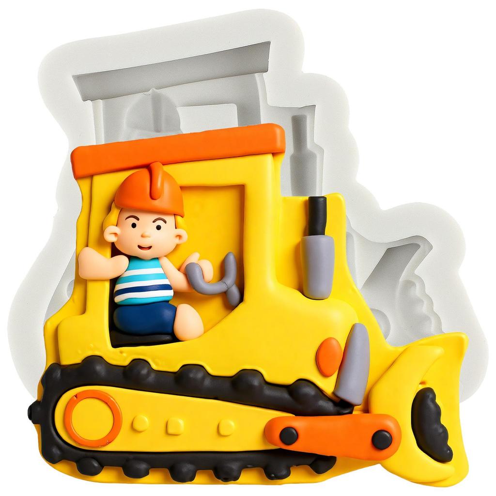 Construction Truck Silicone Mold Bulldozer Crane Excavator Fondant Molds Cake Decorating Tools Theme Cake Dessert Decorated Chocolate Candy Mold