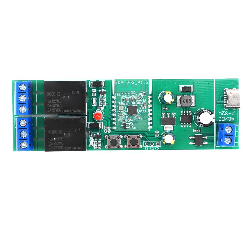 

7-32V 2/4-way Bluetooth WIFI Relay Switch Module Type-C Interface Bluetooth Relay Switch Module Type-C Interface 2.4GHz WiFi 2-Way