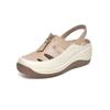 Fashion 2025 Spring and Summer New Women's Shoes Thick Sole Wedge Korean Version of Fashion Simple Mother Sandals