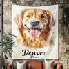 Aquarell Golden Retriever Digitaldruck Polyester Wandteppich Geeignet für den Einsatz in Wohnzimmern Schlafzimmern Bars und Partys
