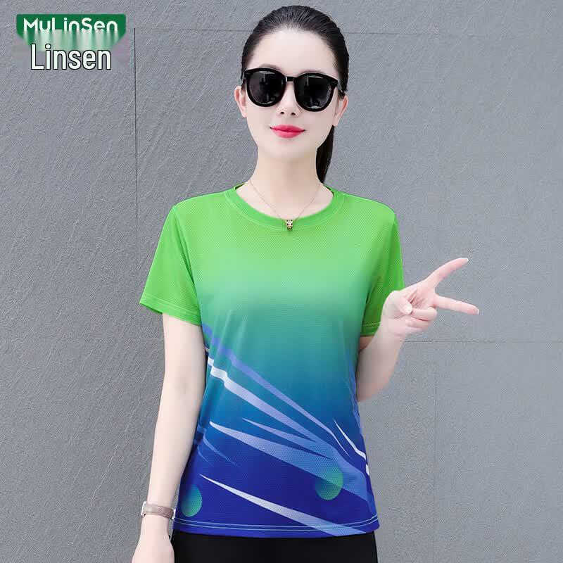 

MULINSEN Women s Ice Silk Quick-Dry Short Sleeve T-shirt 2XL