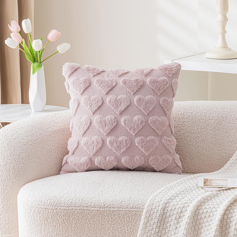 

Подушка-наволочка «Любовь» на День святого Валентина, трехмерная плюшевая подушка, подушка-подушка, подушка для поясницы из кроличьего меха, праздничное украшение для гостиной 45 * 45cm without core