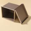 Bread Toast Box Mold Golden Carbon Steel Non Stick Ribbed Design Loaf Pan with Lid for Oven Baking L 11.6x10x11cm