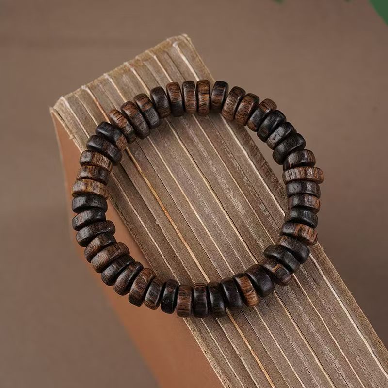 Natural agarwood beads bracelet, old material, irregular shape, Buddhist prayer beads, unisex, single-strand cultural accessory