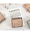 42-Piece Beech Wood Stamp Set: Numbers, Letters, Shapes & Emoticons.