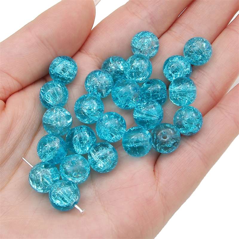 8-14mm Whtie and Random Mixed Crackle Acrylic Beads Spacer Ball Beads for DIY Bracelet Fashion
