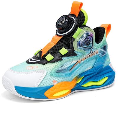 Chłopięce Buty do Koszykówki Zapinane na Guziki Oddychająca Siateczka Dziecięce Sneakersy