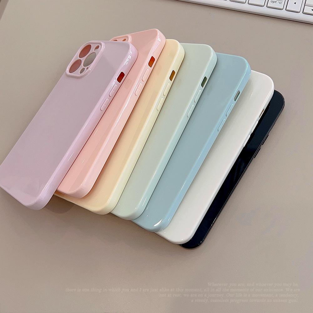 Macaron Solid Color iphone11promax Mobile Phone Case Apple 11 Suitable for 11 Jelly 11plus Glossy 11 Soft
