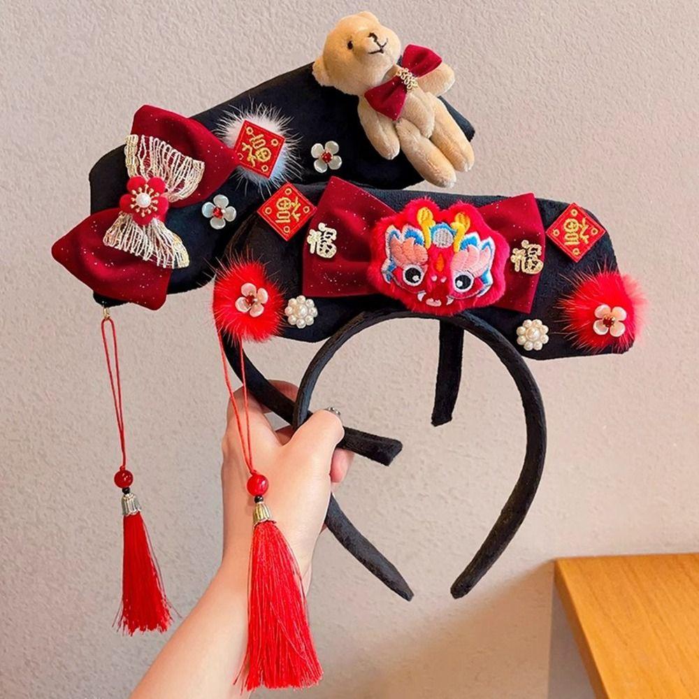 Velvet Bow Chinese Style Headwear Flower Hanfu Headwear Ancient Style Gege Headband  Women