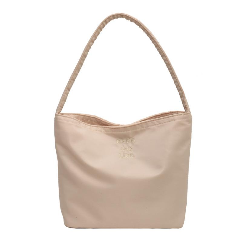 Women's Bag Handbag Summer New Embroidered Armpit Bag Versatile Commuter Shoulder Bucket Bag Nylon Bag