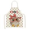 Cute Cartoon Animal Print Apron, Kawaii Cat & Owl Design, Kitchen Cooking Bib Multiple Sizes Available, Perfect for Baking Home