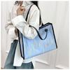 Fashion Trend Embossed Handbag 2025 College Student Versatile Large Capacity Commuting Appearance Handheld Canvas Shoulder Bag