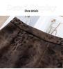 Women's High Waist Leopard Print Suede Skirt - Autumn/Winter 2025