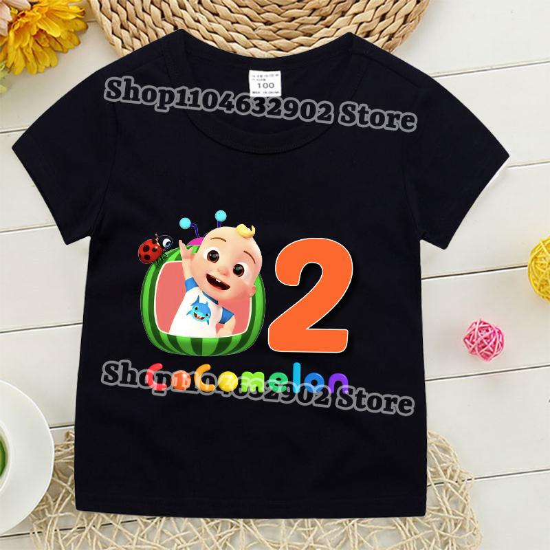 Cocomelons Kids Summe T-shirts Boys Girls Birthday Party Tee Cartoon Anime Graphic Print T-shirt Children Fashion Clothes Gifts