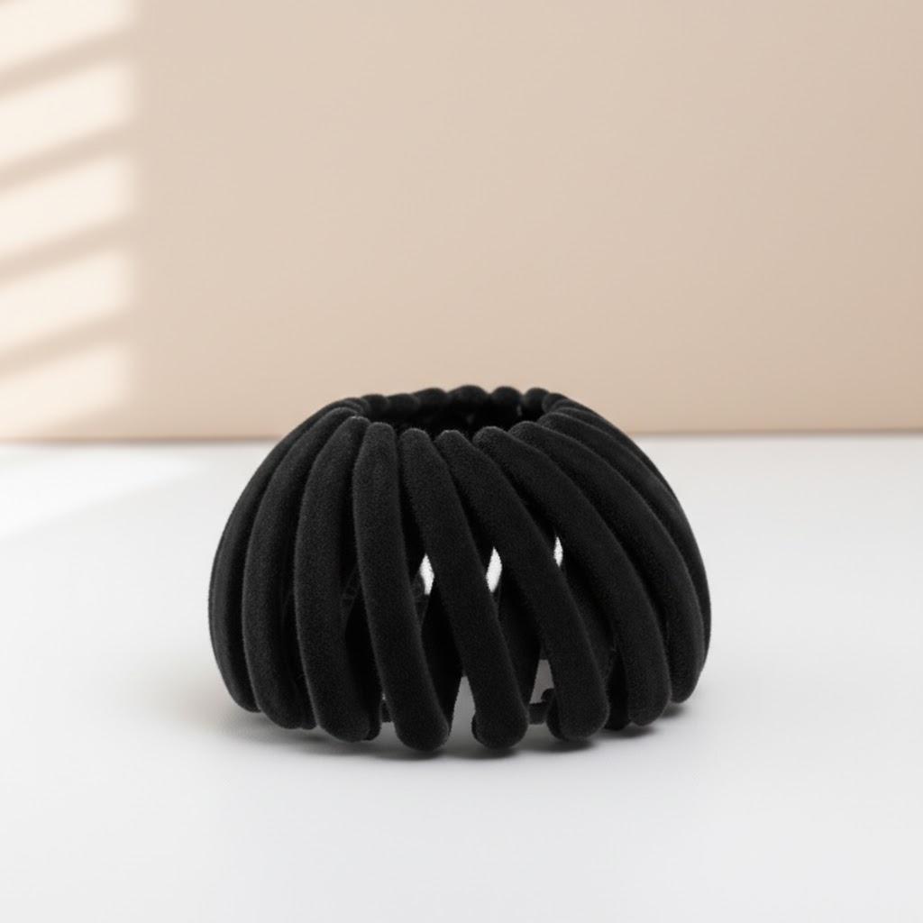 

Vintage Velvet Expandable Bird Nest Hair Claw Clips Retractable Ponytail Holder for Women Girls чёрный