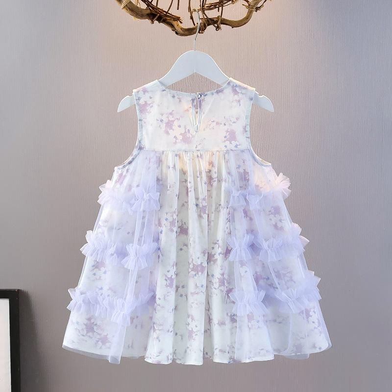 Little Girls Floral Print Sleeveless Strap Princess Dress Casual Summer Party Sundress Kids Birthday Cute A Line Vest Dress