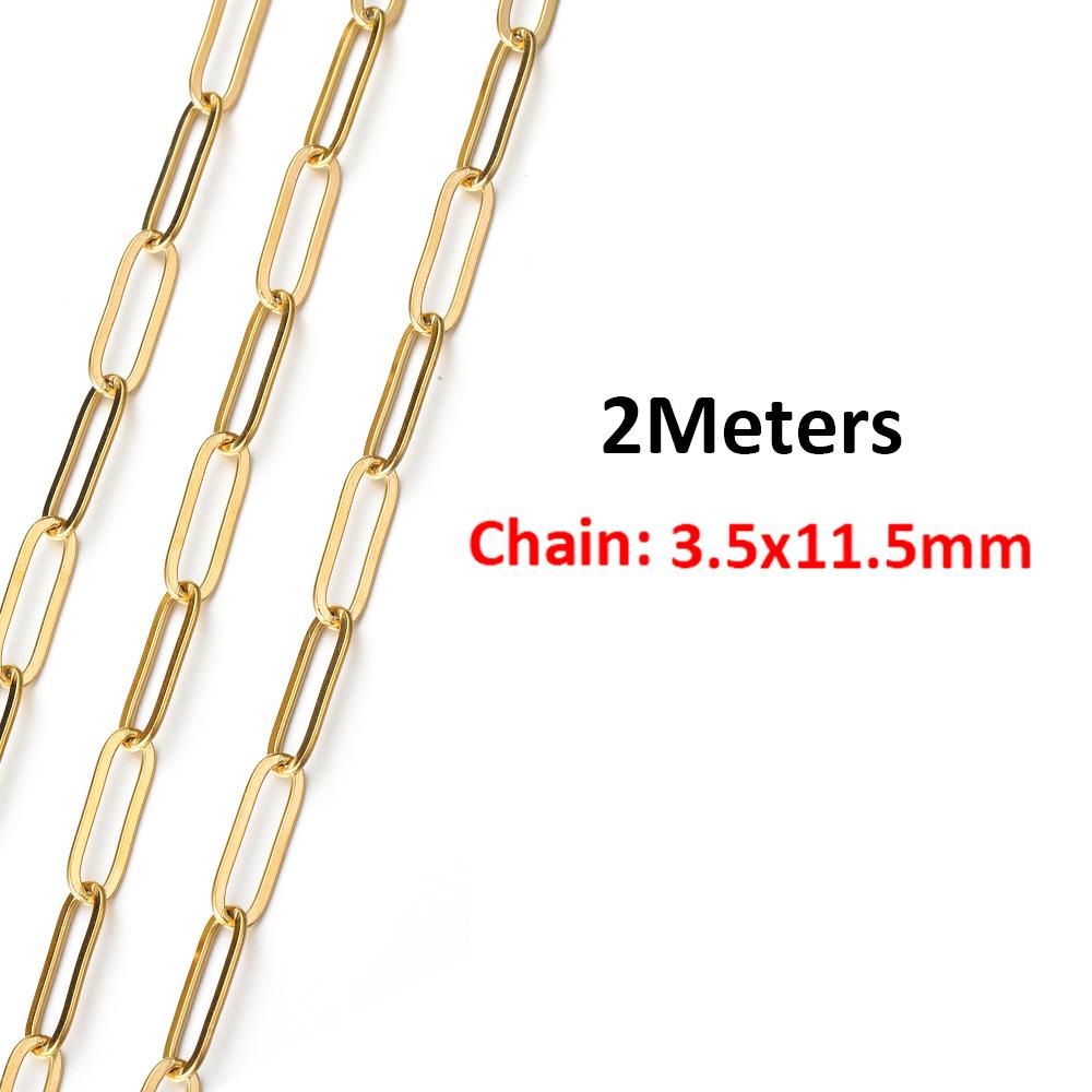 2Meters/1Meter Stainless Steel Chain High Quality Gold Color Chains for Bracelet Necklace Jewelry Making DIY Findings Wholesale