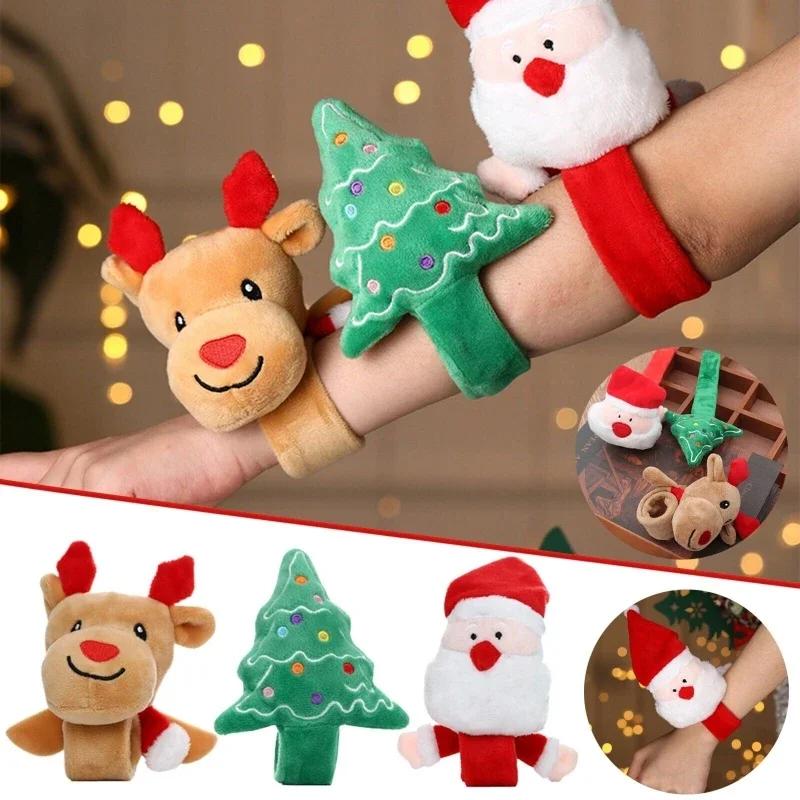 Christmas Decoration Santa Claus Deer Christmas Tree Cartoon Bracelet Hand Button Children's Gift Toy New Year Xmas Ornaments