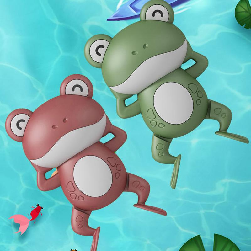 ASWJ Bath Toys for Toddlers Chain Clockwork Swim Backstroke Little Frog Baby Bathe Cute Appease Animal Toy Gift Bath Toys Kids