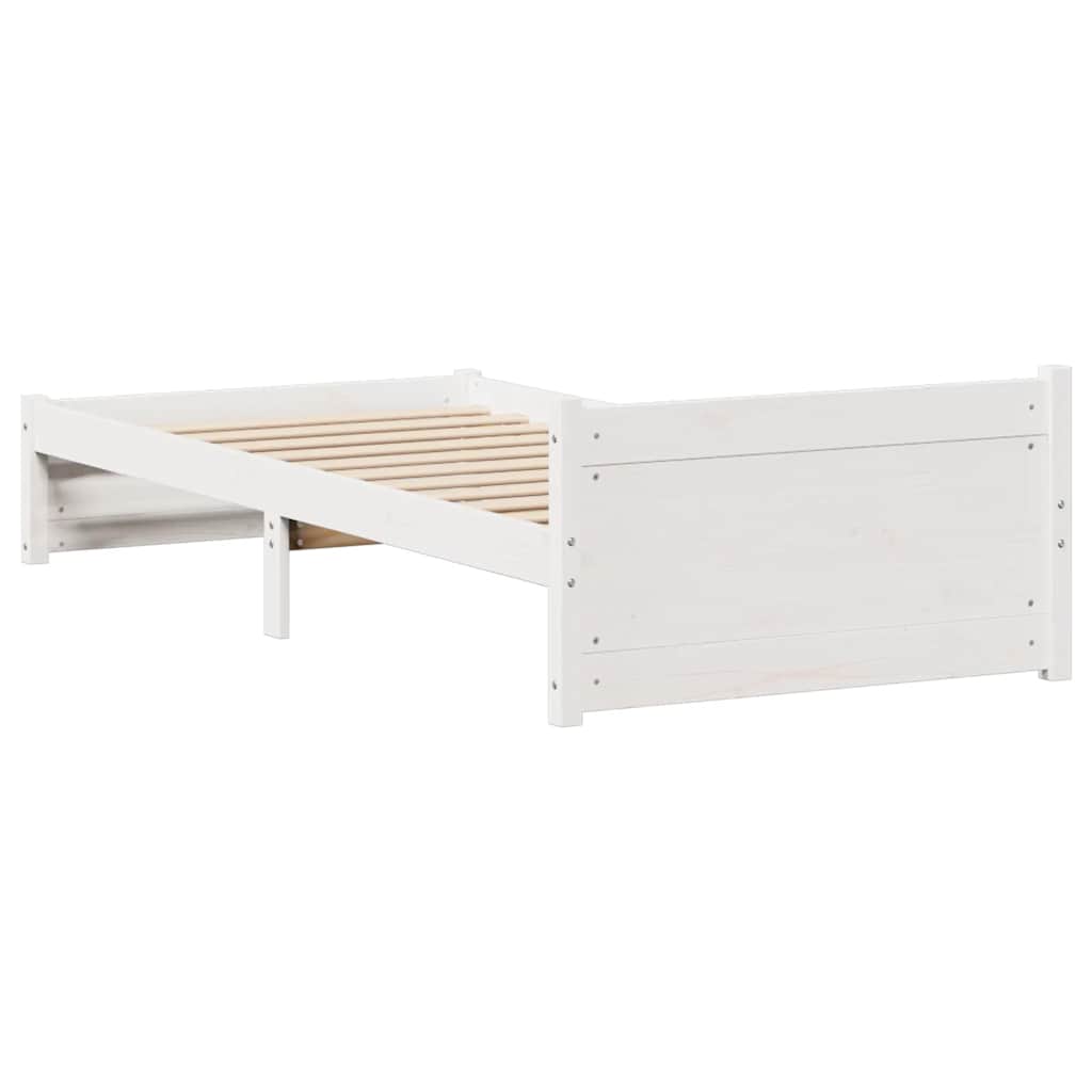 Solid Wood Bed Without Mattress White 90x190 Cm Pine Wood