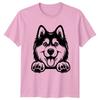 Happy Husky Puppy Dogs Animals Unisexs TShirt Unisexs Tee Graphic Unisex Playful