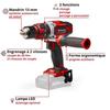 Einhell perceuse visseuse à percussion sans fil te-cd 18/48 li-i-solo pxc (18v, 48 nm) livré sans batterie et chargeur