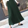 BARYPORY Flared Long Pleated Maxi Solid Slimming Elastic Autumn Women's Skirt, Skirt, Skirt, Skirt, Color, Skirt, Waist, Lined, Spring, Summer, (90cm