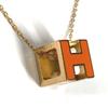 Hermes Accessories Cardue Ash H-cube H Logo Chain Necklace Metal Orange/Gold