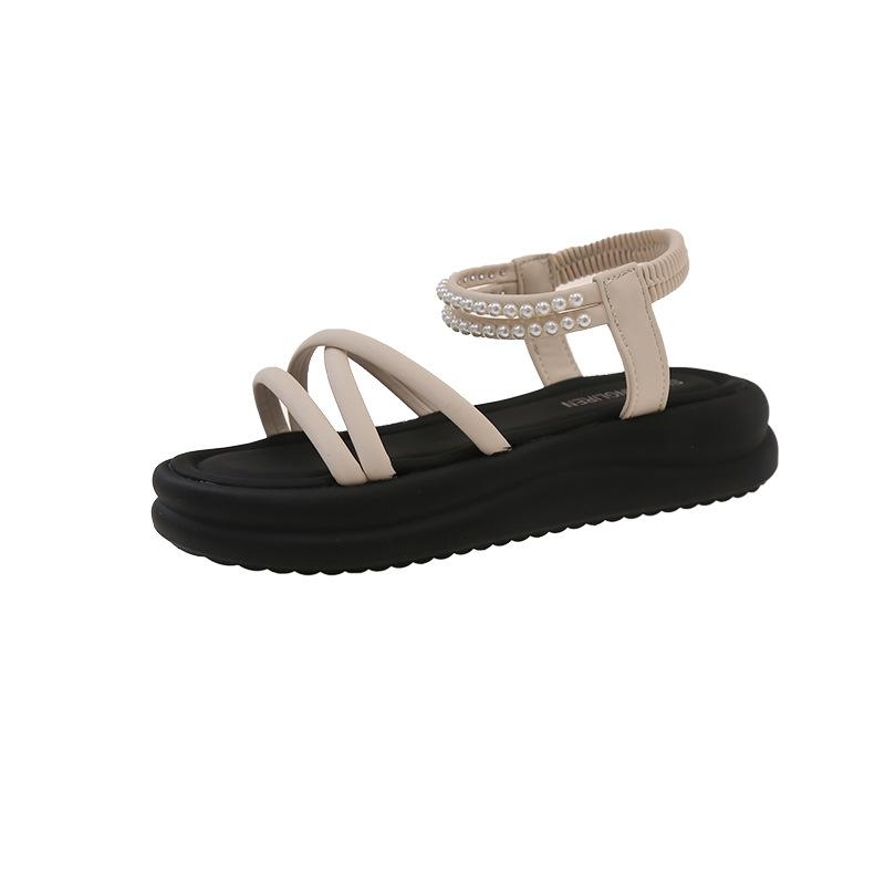 Sandals women wear new platform shoes with skirts in summer, muffin beach cool slippers