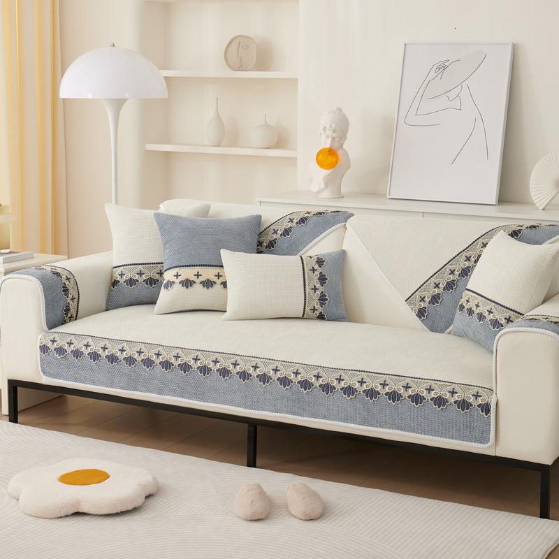 Žinylková krajka Polštář na pohovku Čtyři roční období Univerzální Lehký luxus Moderní Barevně sladěný Protiskluzový Potah na opěradlo a područky pohovky