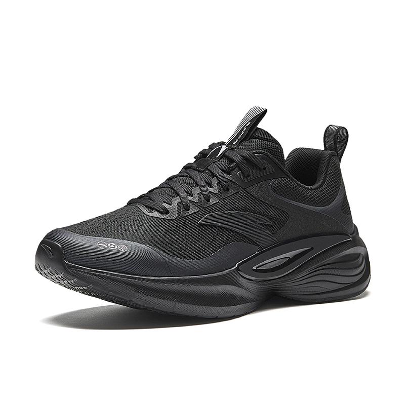New Anta Lingyun Slip Resistant Abrasion Resistant Low top Casual Running Shoes Men's Basic Black 912525502-5