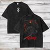 Anime Berserk Gust Grafikdruck Gewaschenes Kurzarm Rundhals Yk T-Shirt Herrenbekleidung Neu in Top T-Shirts Herren T-Shirt Camisetas