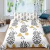 Funny Pattern Pineapple Bedding Set Decor Quilted 3 Piece Cover Set With 2 Pillow Shams, Twin Full Queen King Size Room Decor