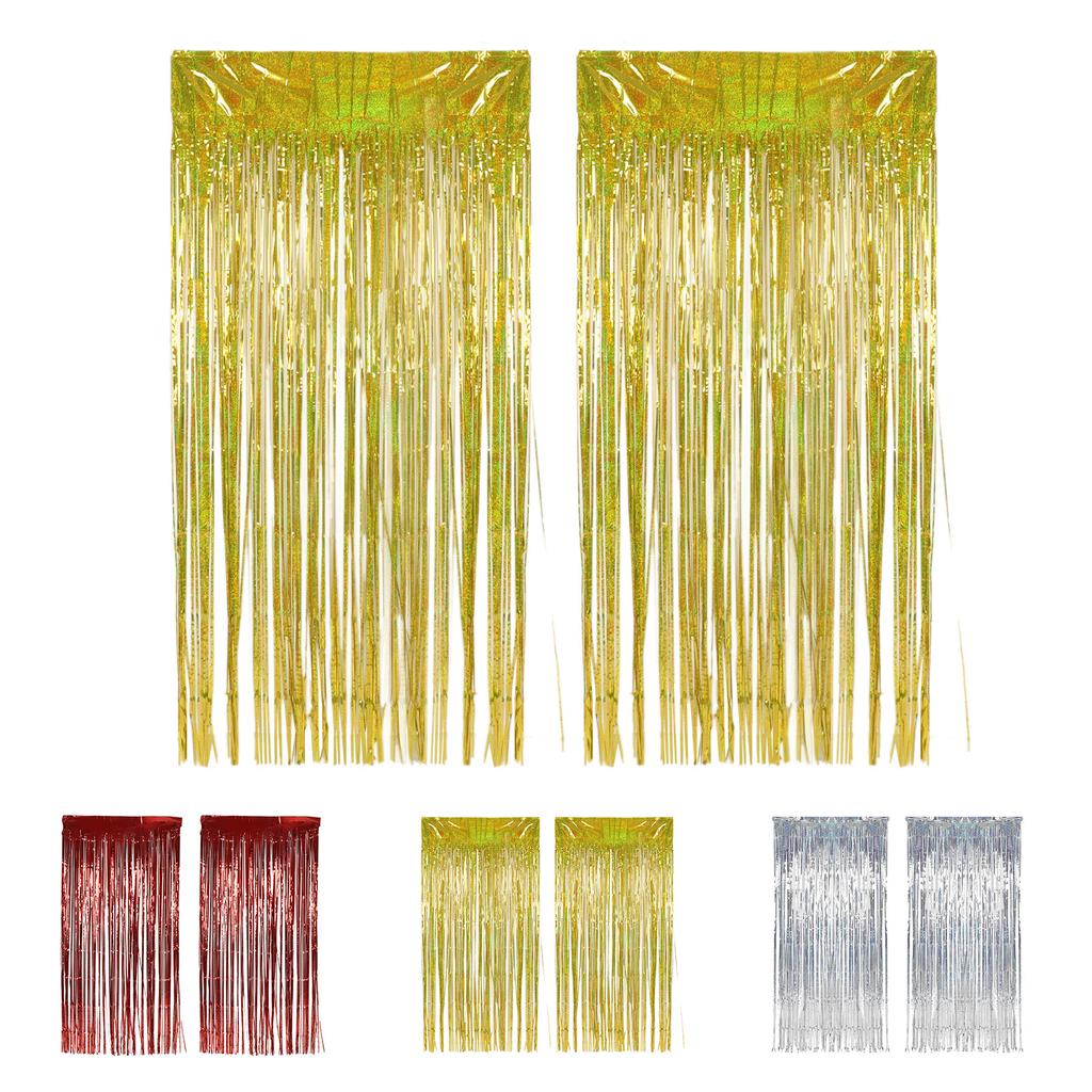 2 buc Perdele cu franjuri din folie Fundal cu franjuri pentru nuntă, logodnă, duș nupțial, petrecere de aniversare, etapa D