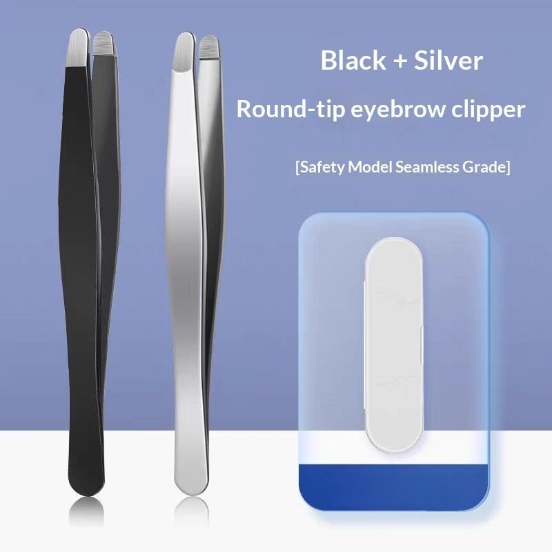 Stainless Steel Tweezers Safe Rounded - Tip Eyebrow Clips Precise Eyebrow Shaping Ingrown Hair Removal Eyebrow Shaping Tool