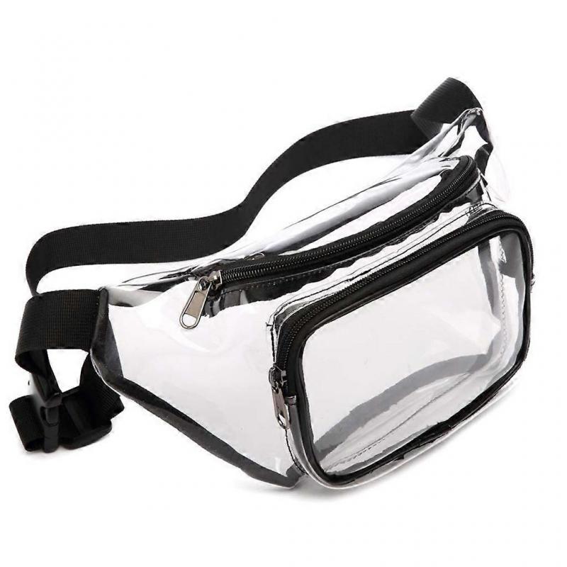 Women Transparent Waist Fanny Pack Belt Bag Travel Hip Bum Small Purse Chest Pho Black